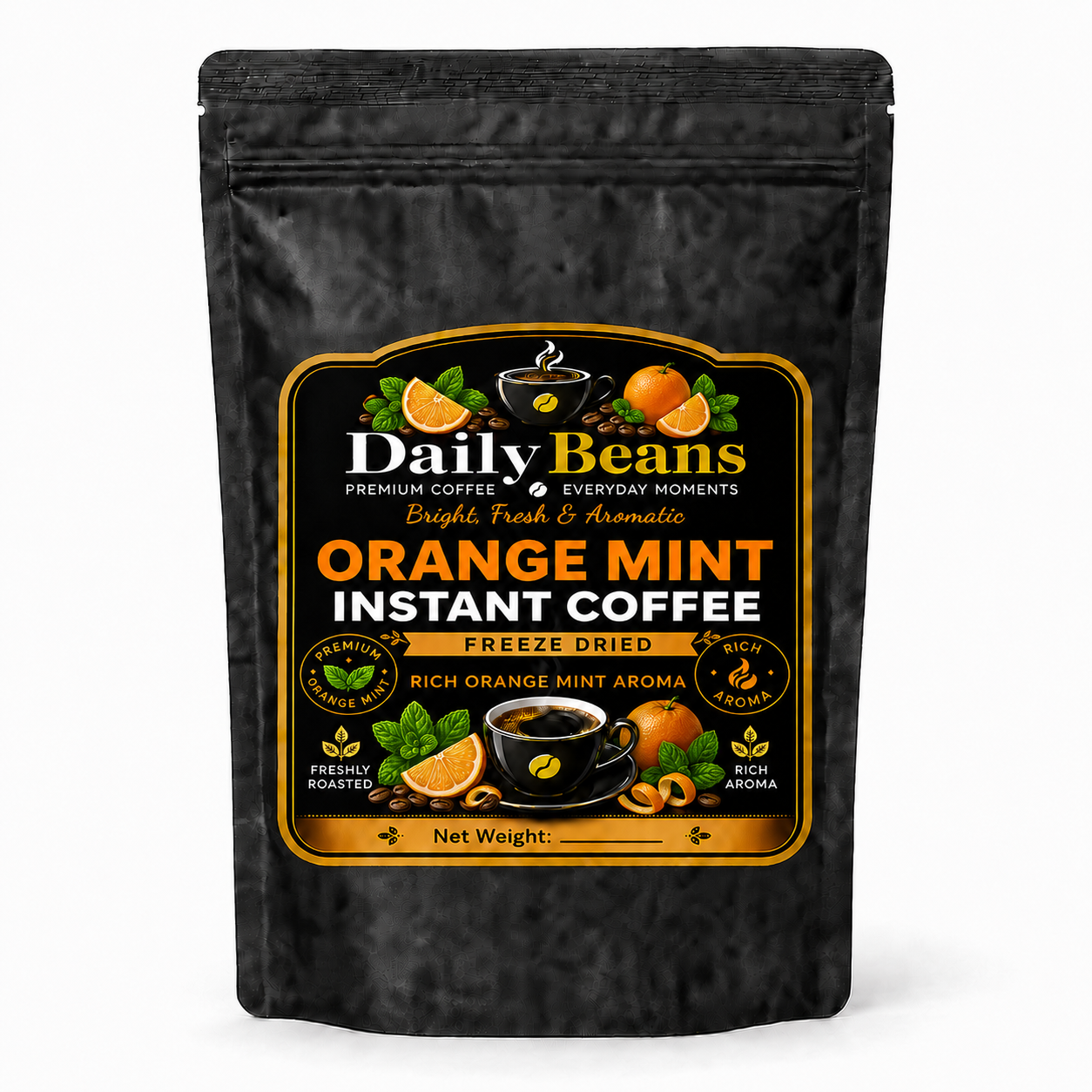 Instant Flavored Coffee - Freeze Dried -Orange Mint