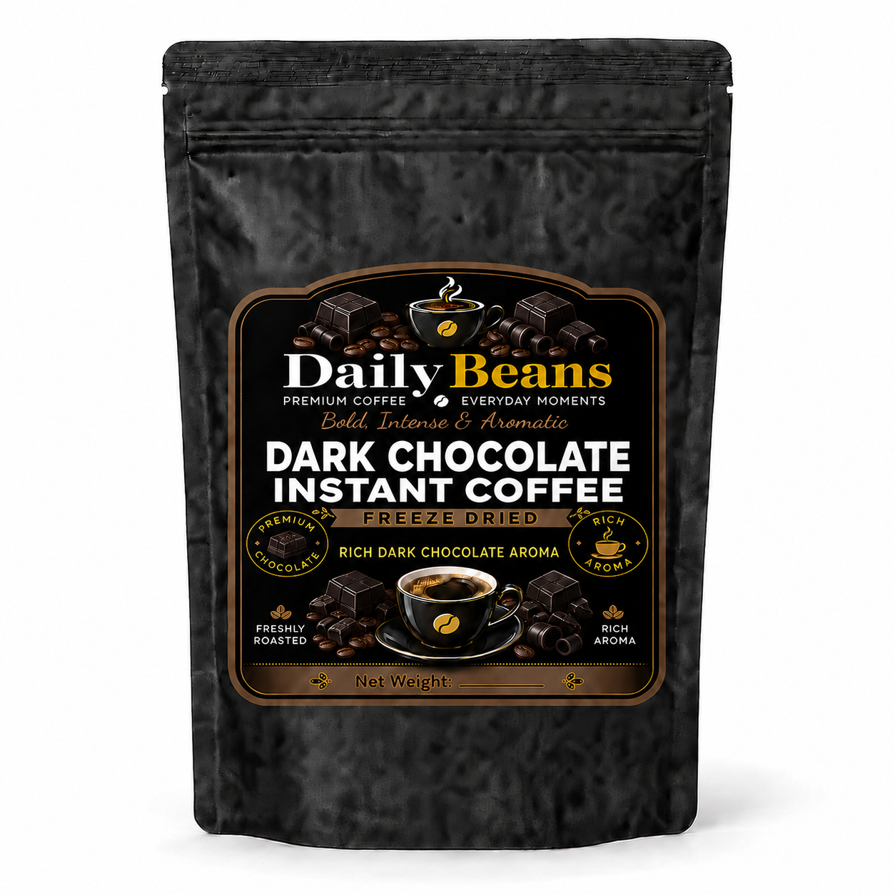 Instant Flavored Coffee - Freeze Dried - Dark Chocolate